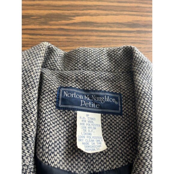 Norton McNaughton black grey button up dress jacket size 8P - Picture 3 of 3